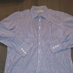 Turnbull & Asser Blue Gingham Button Down Shirt
